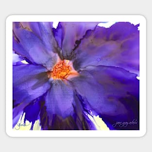 Blue Violet Bloom in Alcohol Ink Sticker